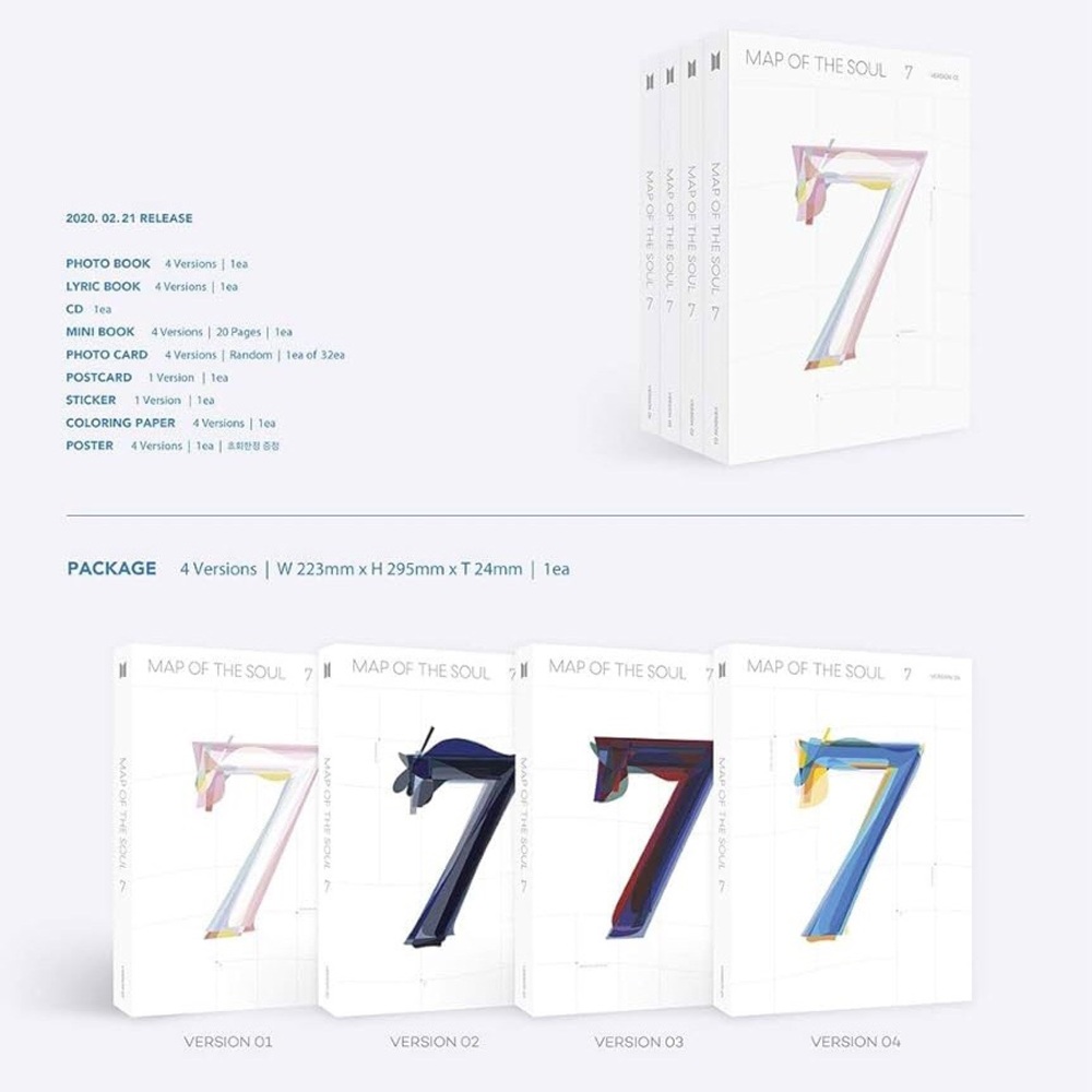 BTS MAP OF THE SOUL 7 Album Set Of 4